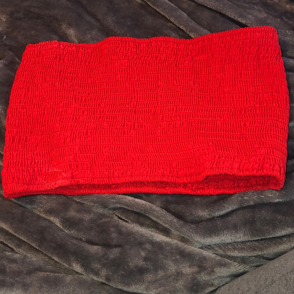 zaful red crop top tube top
